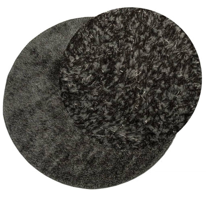 vidaXL Teppich ISTAN Hochflor Glänzend Anthrazit Ø 100 cm