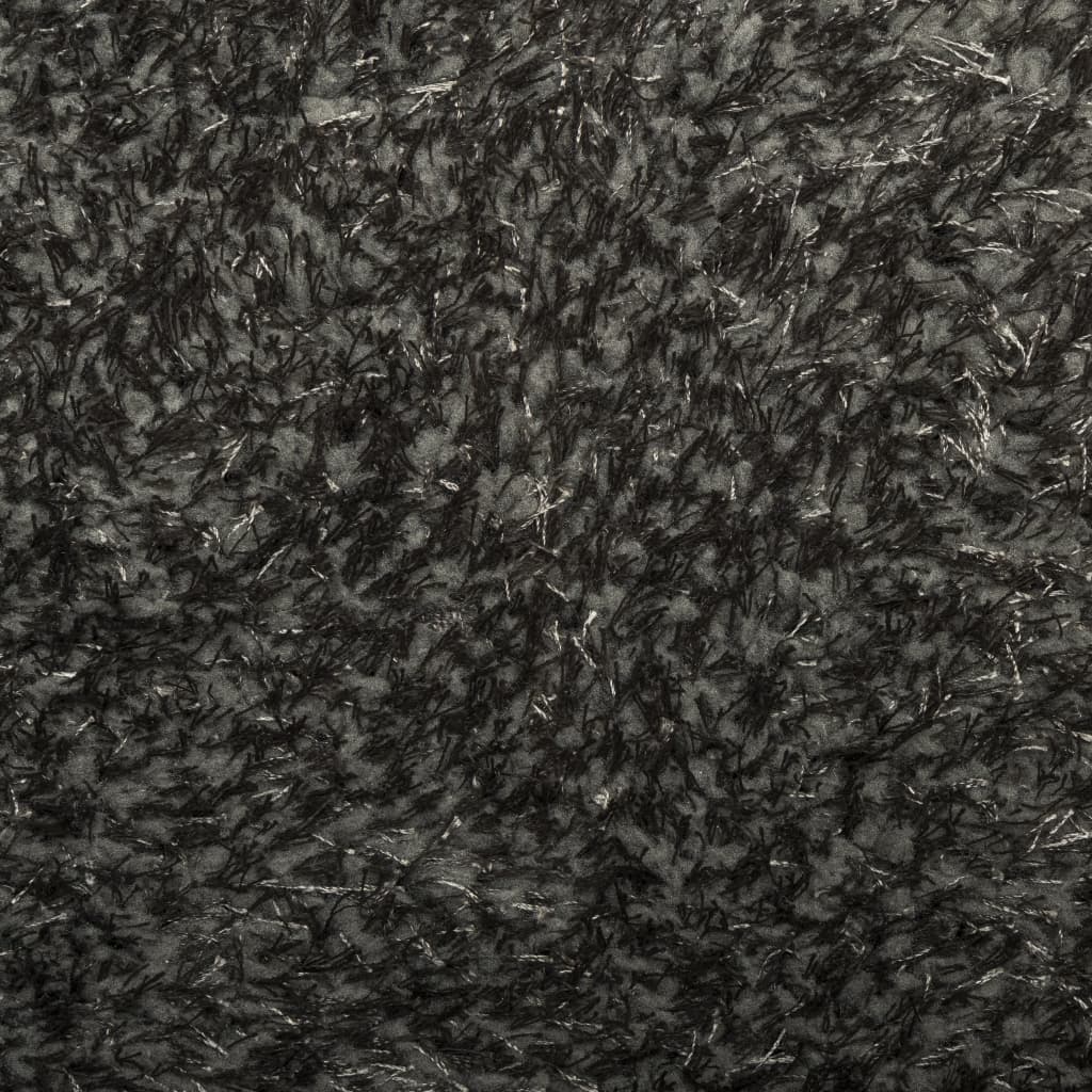 vidaXL Teppich ISTAN Hochflor Glänzend Anthrazit Ø 100 cm