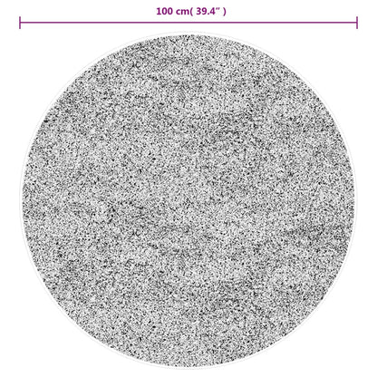 vidaXL Teppich ISTAN Hochflor Glänzend Anthrazit Ø 100 cm