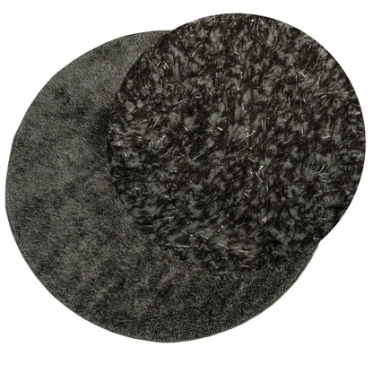 vidaXL Tapis à poils longs ISTAN Brillant Anthracite Ø 120 cm