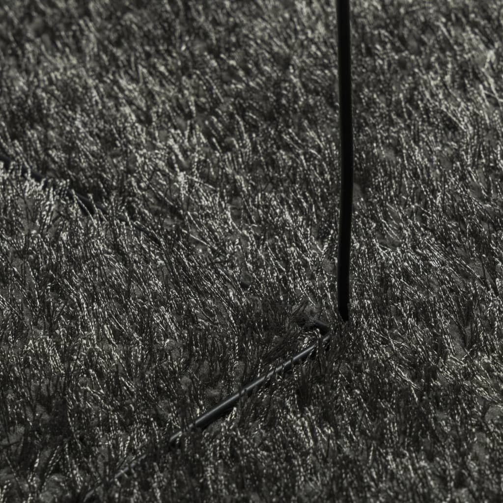 vidaXL Tapis à poils longs ISTAN Brillant Anthracite Ø 120 cm