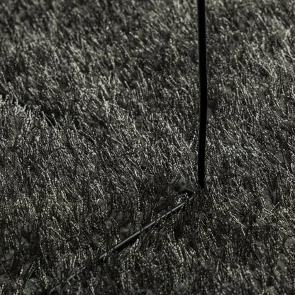 vidaXL Tapis à poils longs ISTAN Brillant Anthracite Ø 120 cm