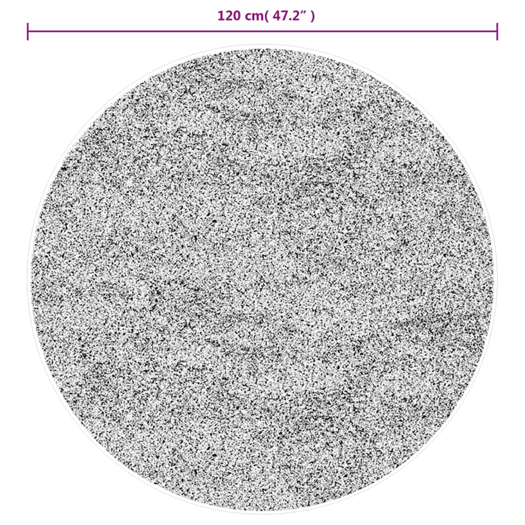 vidaXL Tapis à poils longs ISTAN Brillant Anthracite Ø 120 cm
