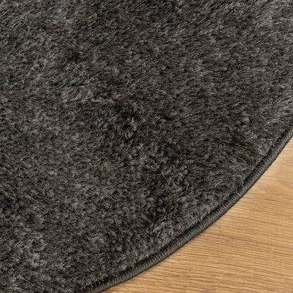 vidaXL Teppich ISTAN Hochflor Glänzend Anthrazit Ø 160 cm