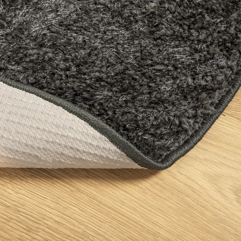 vidaXL Teppich ISTAN Hochflor Glänzend Anthrazit Ø 200 cm