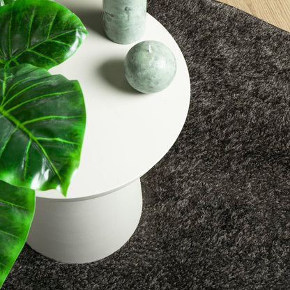 vidaXL Teppich ISTAN Hochflor Glänzend Anthrazit Ø 200 cm