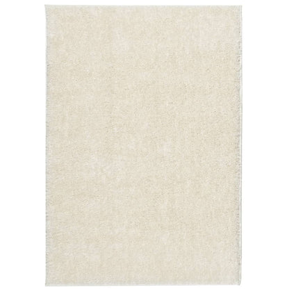 vidaXL Teppich ISTAN Hochflor Glänzend Creme 120x170 cm