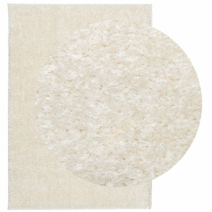 vidaXL Teppich ISTAN Hochflor Glänzend Creme 120x170 cm