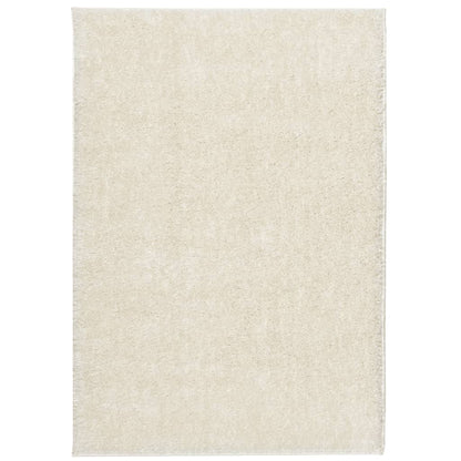 vidaXL Teppich ISTAN Hochflor Glänzend Creme 140x200 cm