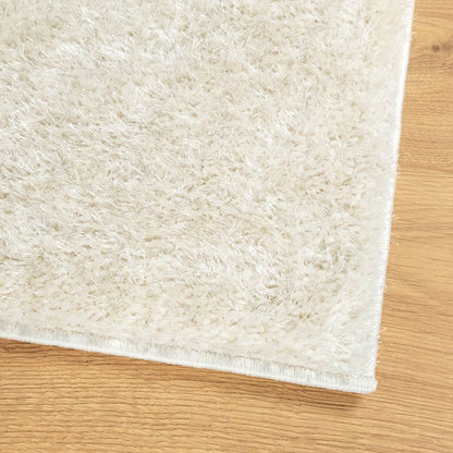 vidaXL Teppich ISTAN Hochflor Glänzend Creme 140x200 cm