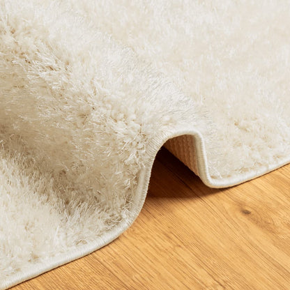 vidaXL Teppich ISTAN Hochflor Glänzend Creme 140x200 cm