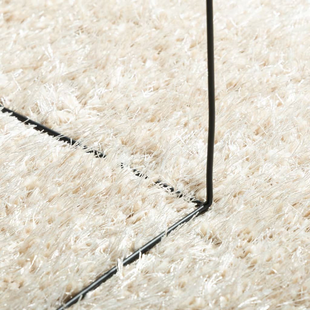 vidaXL Teppich ISTAN Hochflor Glänzend Creme 140x200 cm