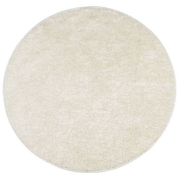 vidaXL Teppich ISTAN Hochflor Glänzend Creme Ø 160 cm