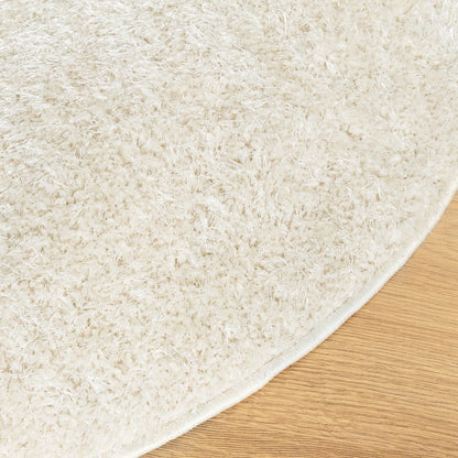 vidaXL Teppich ISTAN Hochflor Glänzend Creme Ø 160 cm
