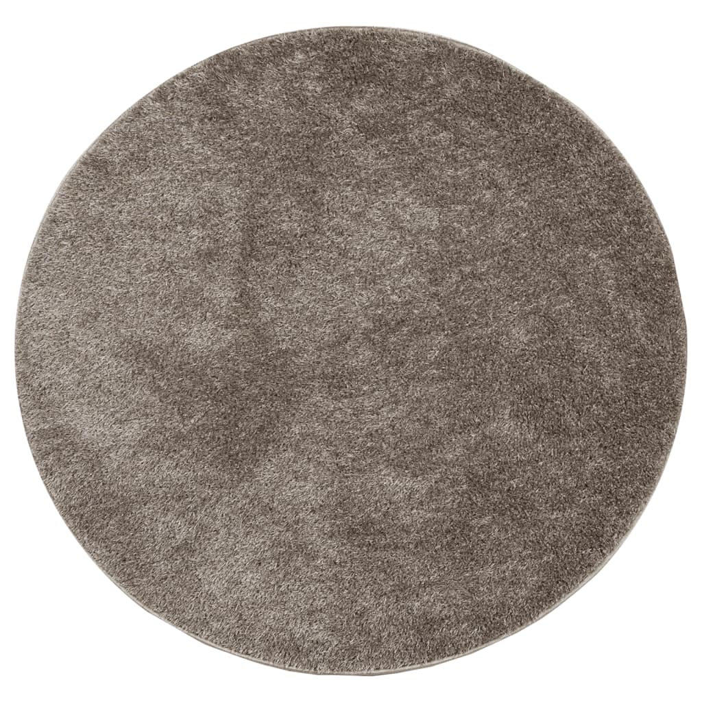vidaXL Tapis à poils longs ISTAN Brillant Gris Ø 80 cm