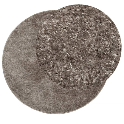 vidaXL Tapis à poils longs ISTAN Brillant Gris Ø 80 cm