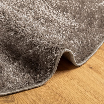 vidaXL Tapis à poils longs ISTAN Brillant Gris Ø 80 cm
