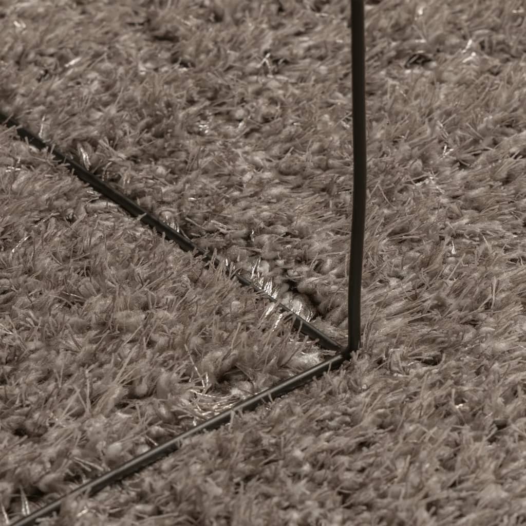 vidaXL Tapis à poils longs ISTAN Brillant Gris Ø 80 cm