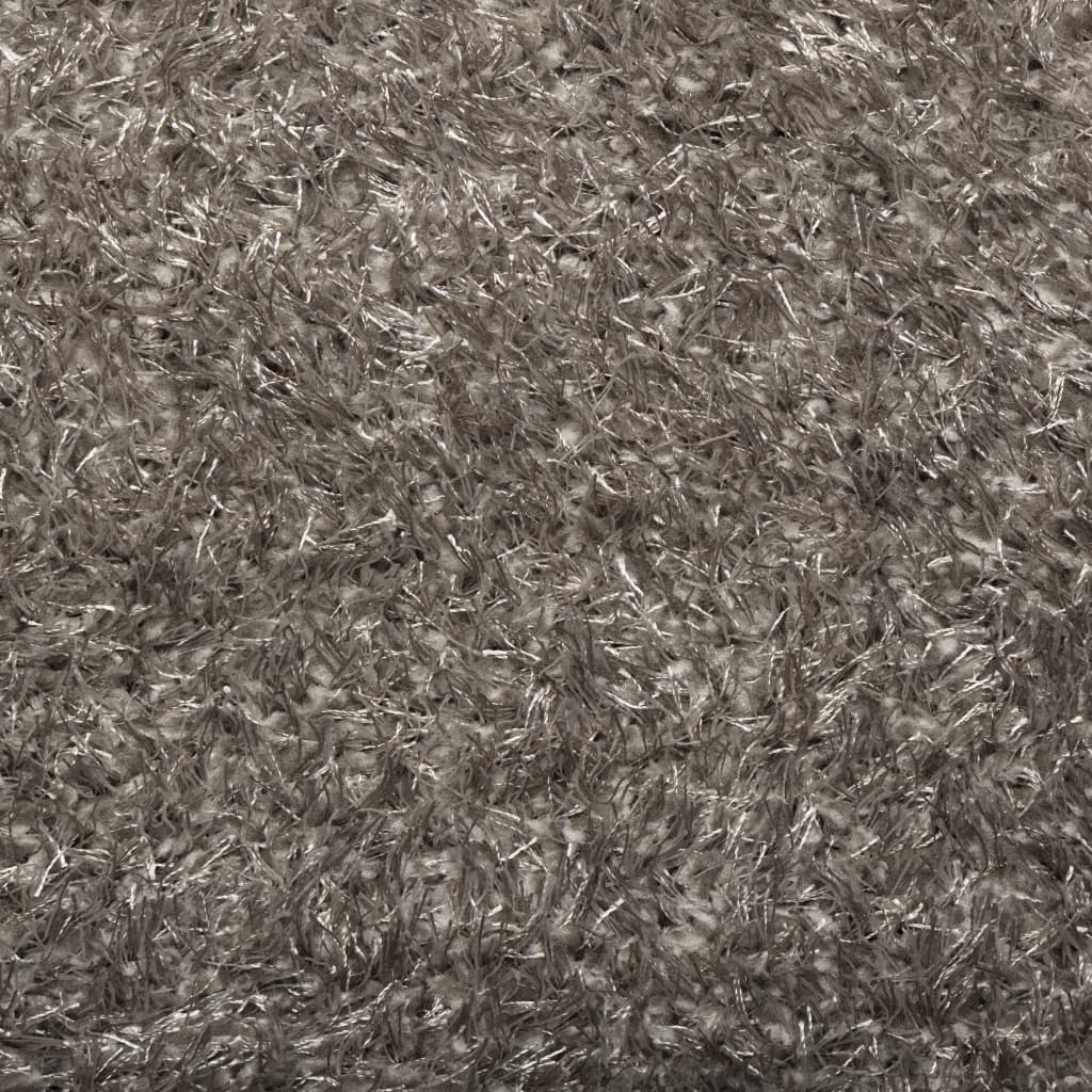 vidaXL Tapis à poils longs ISTAN Brillant Gris Ø 80 cm