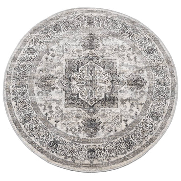 vidaXL Tapis ARBIZU Intérieur et extérieur Motif vintage Ø 120 cm