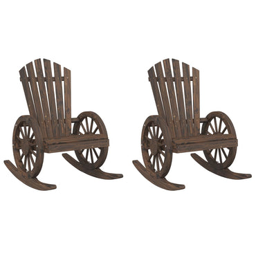 vidaXL Adirondack-Schaukelstühle 2 Stk. Massivholz Tanne