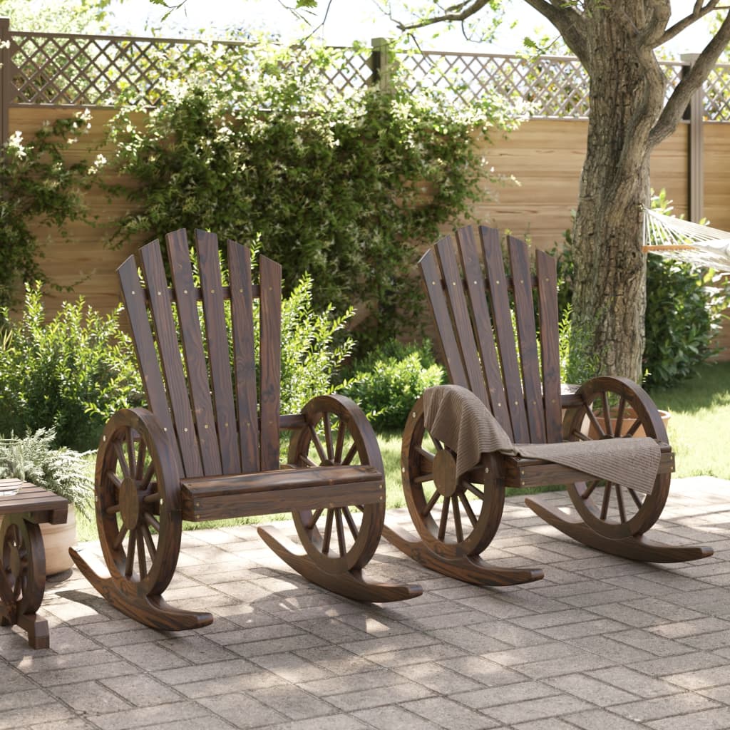 vidaXL Adirondack-Schaukelstühle 2 Stk. Massivholz Tanne