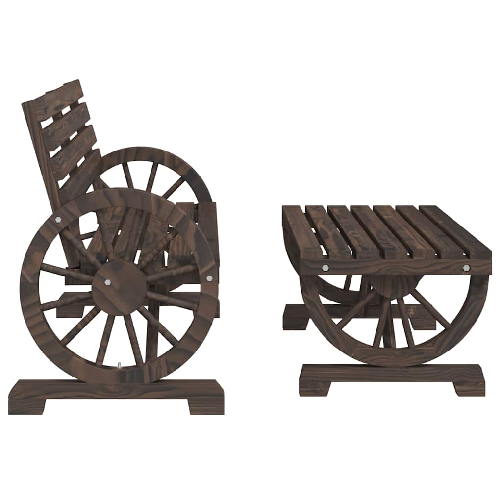 vidaXL Salon de jardin 4 pcs Bois de sapin massif