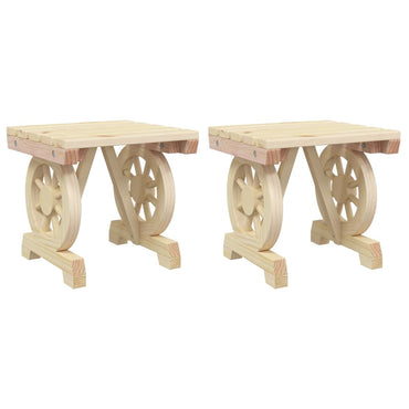 vidaXL Repose-pieds de jardin 2 pcs Bois de sapin massif