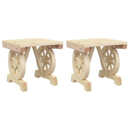 vidaXL Repose-pieds de jardin 2 pcs Bois de sapin massif