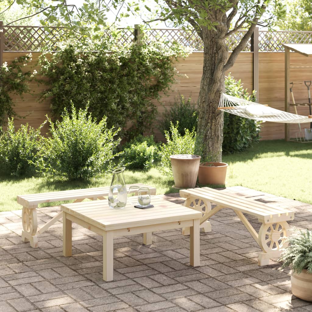 vidaXL Bancs de jardin 2 pcs Bois de sapin massif