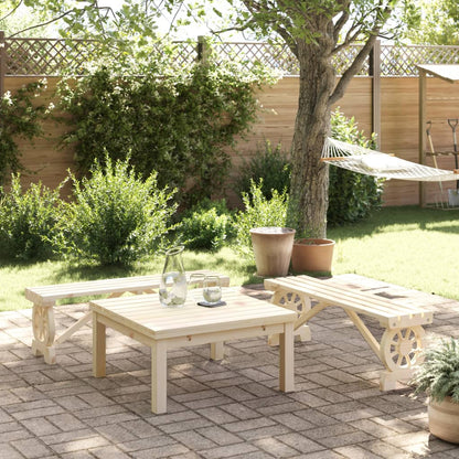 vidaXL Bancs de jardin 2 pcs Bois de sapin massif