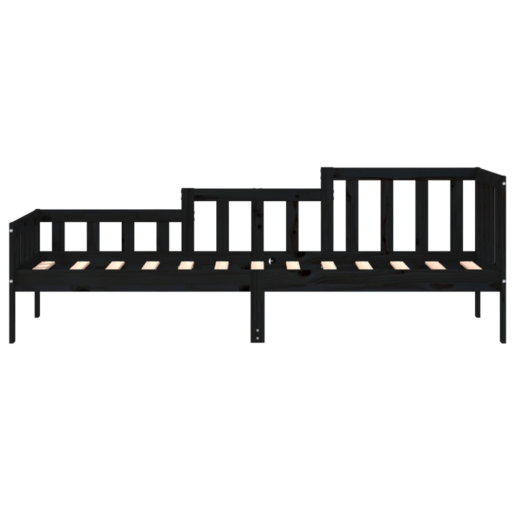 vidaXL Lit de repos noir 90x190 cm en bois de pin massif
