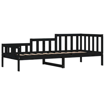 vidaXL Lit de repos noir 90x190 cm en bois de pin massif
