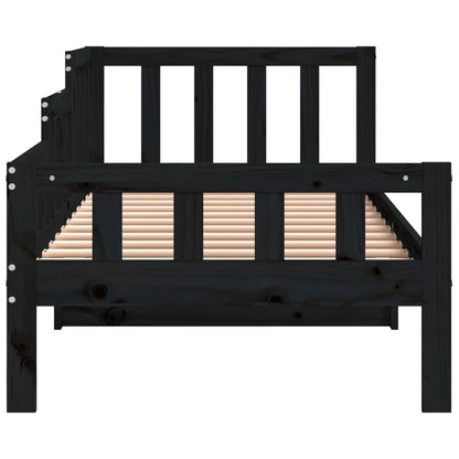 vidaXL Lit de repos noir 90x190 cm en bois de pin massif