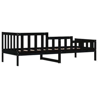 vidaXL Lit de repos noir 90x190 cm en bois de pin massif