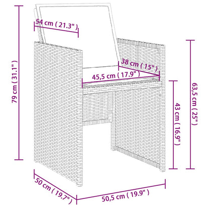 vidaXL Gartenstühle mit Kissen 4 Stk. Grau Poly Rattan