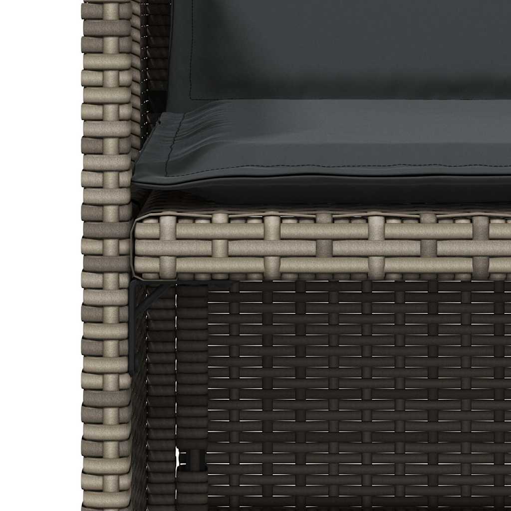 Gartenstühle mit Kissen 4 Stk. Grau Poly Rattan