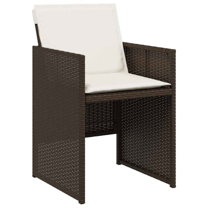 vidaXL Gartenstühle mit Kissen 4 Stk. Braun Poly Rattan