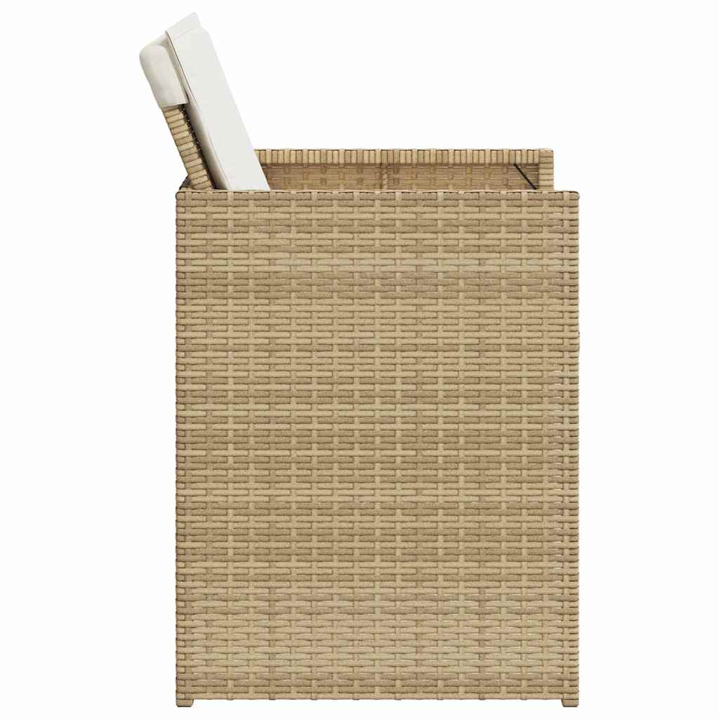 vidaXL Gartenstühle mit Kissen 4 Stk. Beige Poly Rattan