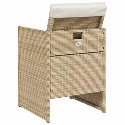 vidaXL Gartenstühle mit Kissen 4 Stk. Beige Poly Rattan