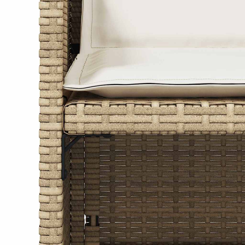 vidaXL Gartenstühle mit Kissen 4 Stk. Beige Poly Rattan