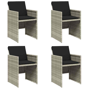 vidaXL Chaises de jardin avec coussins 4 pcs Gris clair Résine tressée