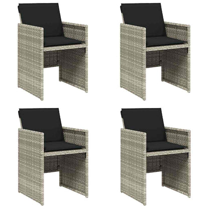 vidaXL Chaises de jardin avec coussins 4 pcs Gris clair Résine tressée