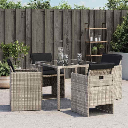 vidaXL Chaises de jardin avec coussins 4 pcs Gris clair Résine tressée