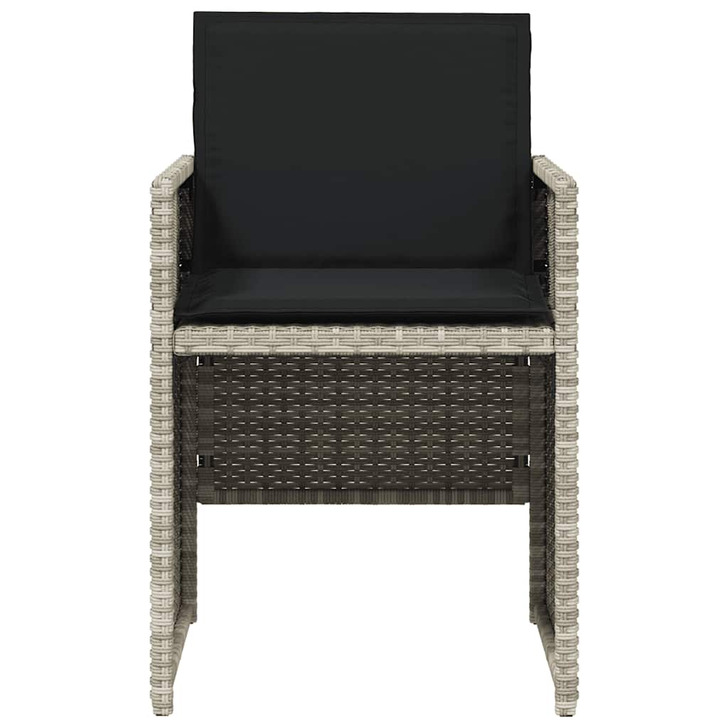 vidaXL Chaises de jardin avec coussins 4 pcs Gris clair Résine tressée