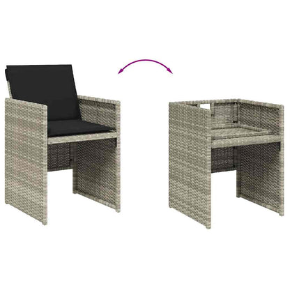 vidaXL Chaises de jardin avec coussins 4 pcs Gris clair Résine tressée