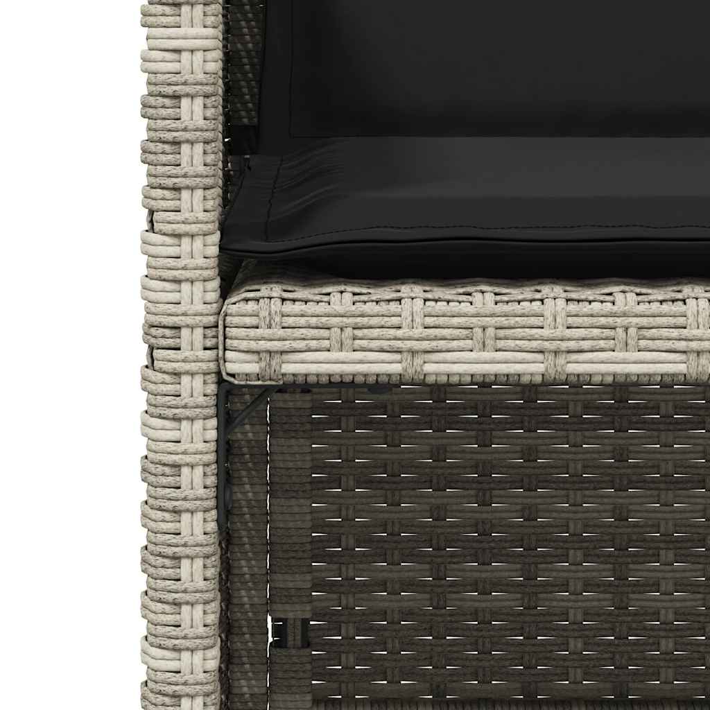 vidaXL Chaises de jardin avec coussins 4 pcs Gris clair Résine tressée