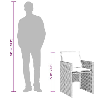 vidaXL Chaises de jardin avec coussins 4 pcs Gris clair Résine tressée