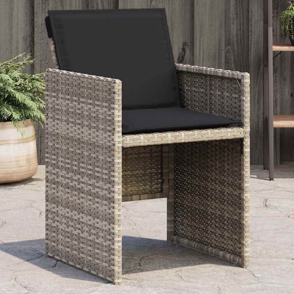 vidaXL Chaises de jardin avec coussins 4 pcs Gris clair Résine tressée