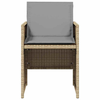 vidaXL Gartenstühle mit Kissen 4 Stk. Beigemischung Poly Rattan
